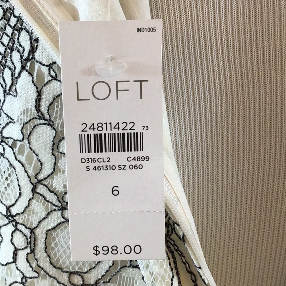 LOFT Black and White Lace Mini Dress - Picture 7 of 8